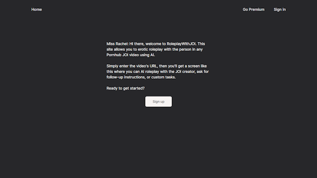Sign up page