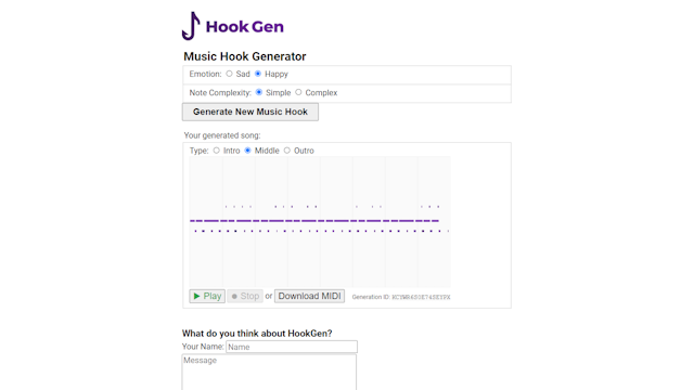 Hook Gen AI tool music hook generator