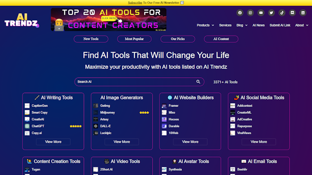 top 20 Ai tools for content creator
