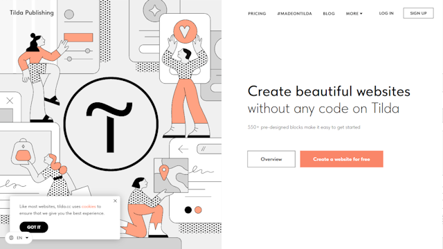 Tilda Crate beautiful websites without any code